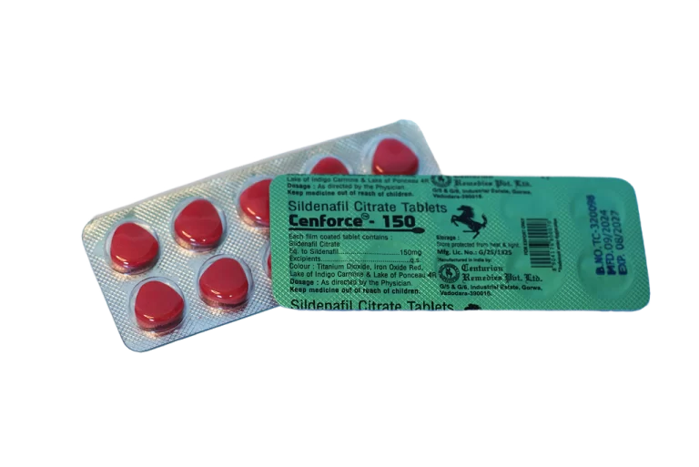 Cenforce 150 – blister sa crvenim tabletama i deklaracijom sildenafil citrate 150 mg.