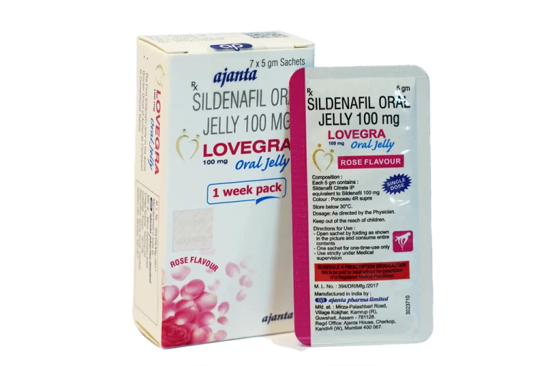 Lovegra gel za žene – kutija 1 week pack i kesica Oral Jelly 100 mg.