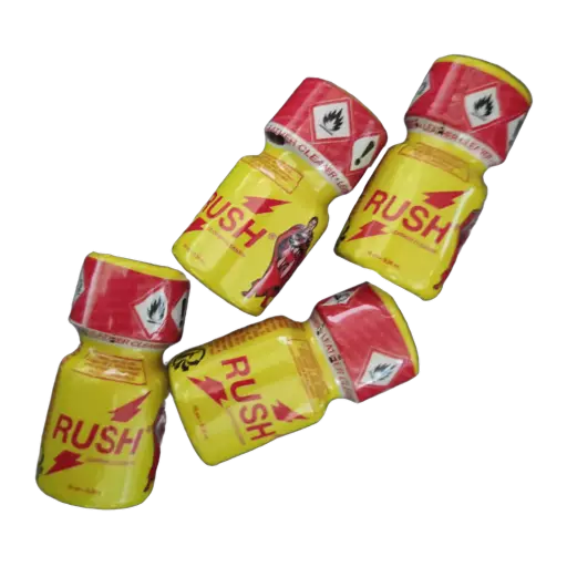 Poppers – četiri bočice Rush Leather Cleaner.