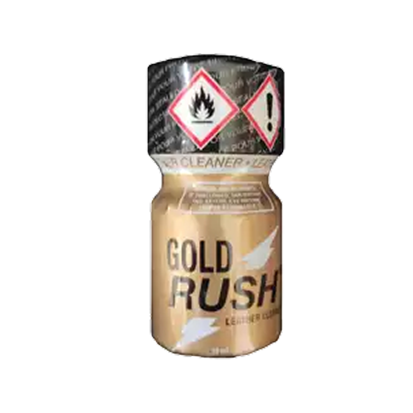 Poppers Gold Rush 10 ml – bočica Leather Cleaner.