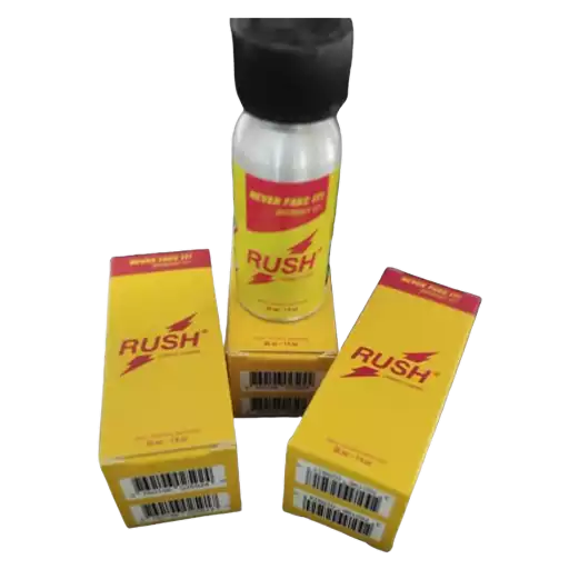 Poppers Rush 30 ml – bočica i tri kutije Leather Cleaner.