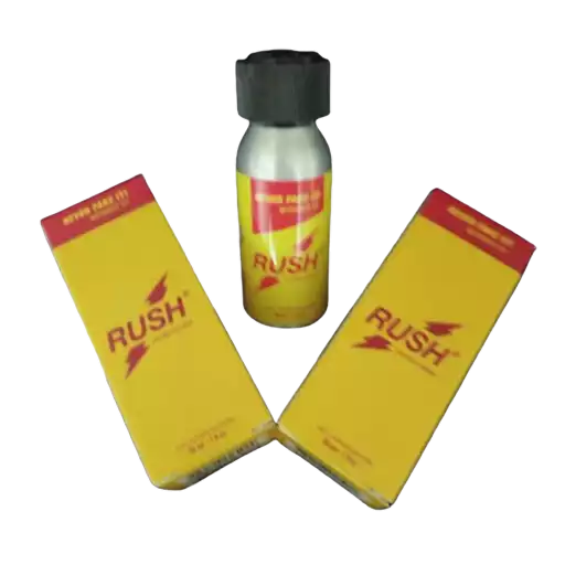Poppers Rush 30 ml – bočica iznad dve kutije.