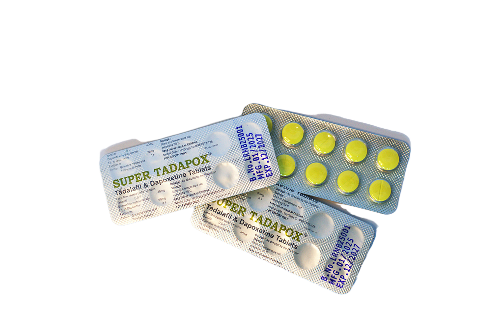 Super Tadapox – blisteri sa žutim tabletama i deklaracijom na foil poleđini.