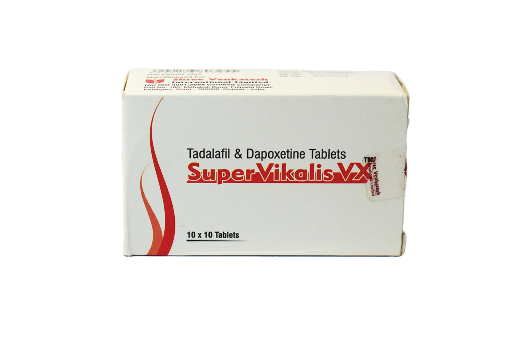 Prednja strana kutije Super Vikalis VX 80mg proizvođača Shree Venkatesh International Limited.