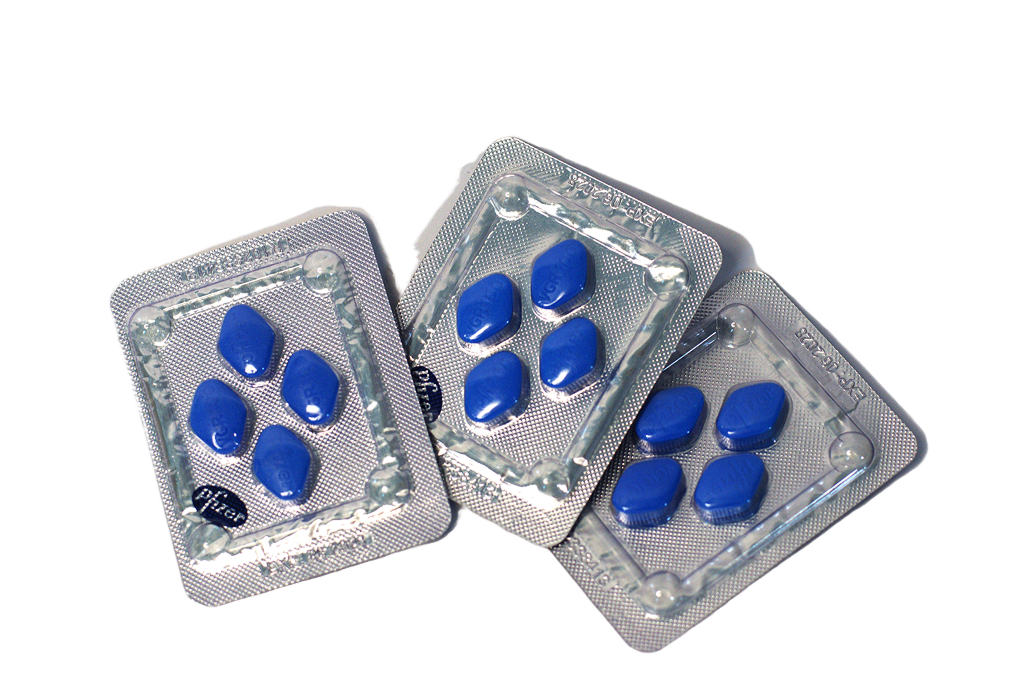Viagra – tri blistera sa plavim dijamantnim tabletama sildenafila.