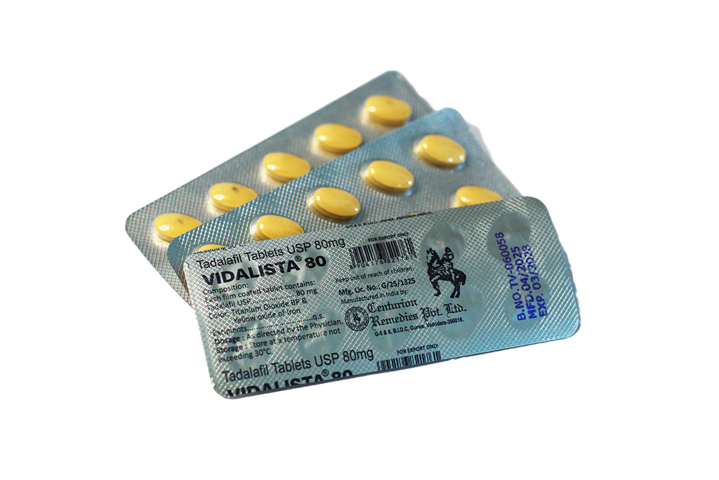 Vidalista 80 mg – blisteri sa žutim film tabletama i deklaracijom na poleđini.