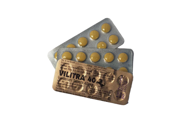 Vilitra 40 mg – blisteri sa bež tabletama i deklaracijom Vardenafil Tablets 40 mg.